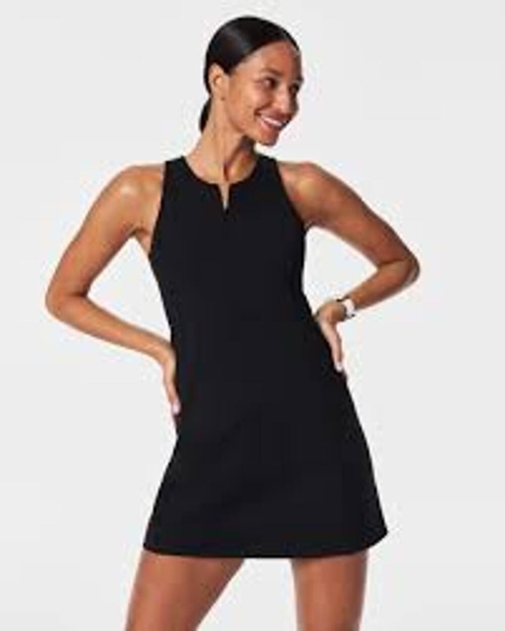 Spanx Get Moving Zip Front Active Dress Very Black Size Small